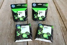 Lot 4 Inkjet Cartridges Ink Carts 940XL 940 xl BLACK (2) CYAN (2) box ZI picture