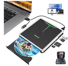 External DVD Drive for PC: USB-C CD Burner Player for Laptop Mac Windows 11 NEW picture