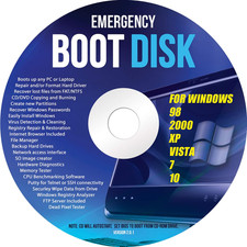 Windows Emergency Boot Disk - for Windows 98, 2000, XP, Vista, 7, 10 PC Repair D picture