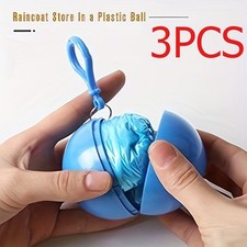 Compact Disposable Portable Emergency Reusable 3PCS Adult raincoat with keychain picture