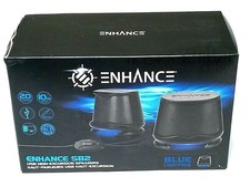 Enhanced SB2 Computer Speakers USB Powered Blue LED Glow Lights 10W Peak Sound picture