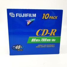 Fujifilm Recordable CD-R 80 Min 700mb Slim Compact Disc Pack of 10 NEW picture