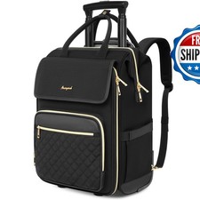 Arcoyard Rolling Laptop Backpack Women 2 In 1 Flip-Top Water-Resistant Carry-On picture