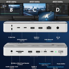 WAVLINK Thunderbolt 5 Docking Station Intel Certified 3xTB5 USB-C Dock 140W PD picture