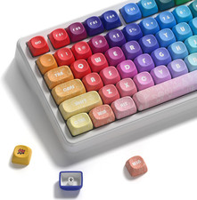 MOA Profile PBT Keycaps, 131 Keys Dye-Sublimation Custom Keyboard Keycaps Cute picture