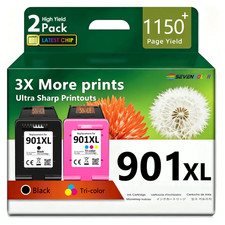 901XL Ink Cartridge Work for Officejet 4500 J4524 Printer (1 Black, 1 Tri-Color) picture