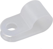 200Pcs White Nylon R-Type Cable Clamps, 1/4 Inch Wire Clips picture