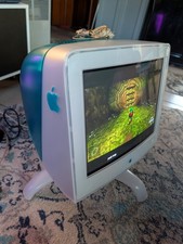 1999 Apple Studio Display 17in M6496 Blueberry  Vintage CRT Monitor TESTED READ picture