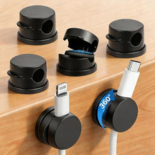 6PC 360° Rotatable Spring Cable Management, Cord Organizer Holder for Desk, Stro picture