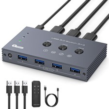 USB 3.0 Switch 3 Computers 4 Port Selector Keyboard Mouse Printer Scanner 5Gbps picture
