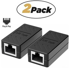 2X RJ45 Inline Coupler for Cat7 Cat6 Cat5e Cat5 Ethernet Cable Extender Adapter picture