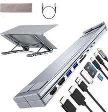 M91 Laptop Docking Station Dual Monitor Stand 9 in 1 USB C Hub 2 HDMI 4K@60Hz picture