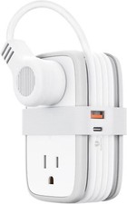 Travel Power Strip with GaN 45W USB C Ports Protable 4 AC Outlets 4ft Cord White picture
