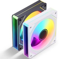 RGB PC Case Cooling Fans, Multicolor LED, White Square Frame (3 Pack) picture