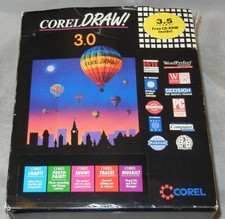 Corel DRAW 3.0 Graphics Software CD 3.5 Box New in Box Complete Academic NOS picture