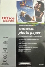 NEW 100 Sheets Office Depot Professional Photo Paper Gloss 4
