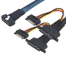LP SlimSAS 8X SFF-8654 8i (74Pin) to SFF-8639 (U.2) NVMe Adapter Cable  picture
