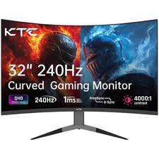 32 Inch 240Hz Curved Gaming Monitor, 2K 1440P Computer PC Monitor with 1000R 1ms picture