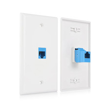 2-Pack 1-Port Ethernet Wall Plate, White, Cat6 Wall Plate, Cat5E picture