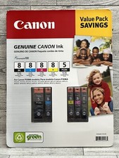 Genuine Canon 8BK 8C 8M 8Y 5PGBK Ink Cartridges ChromaLife100 Combo Pack OF 5 picture