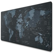 World Map Mouse Pad Large 35x15.7 - Geographical Designed XL Gaming Mouse Pad picture