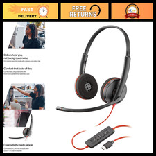 Wired Headset with Mic, Hi-Fi Stereo Sound, Noise-Canceling, USB-C & USB-A, Over picture