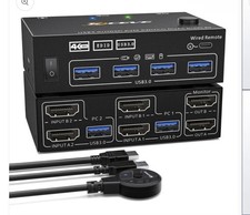KC-KVM202AS 4K 60HZ USB3.0 HDMI Dual Display KVM Switcher Support EDID Analog picture