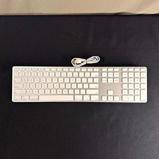 Apple Wired USB Full-Size QWERTY Keyboard w/ Numeric Keypad A1243 Silver Cleaned picture