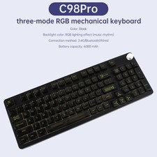 98-Key 2.4G Wireless Bluetooth Three-Mode Mechanical Keyboard With Display Knob picture