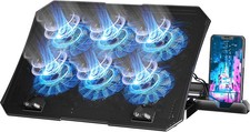 AICHESON Laptop Cooling Pad for 12-15.6 Inch, 6 Cooler Fans, Blue Lights picture