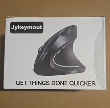 Jykeymout Ergonomic Vertical Wireless Mouse Rechargeable 6-Button 2400 DPI Black picture