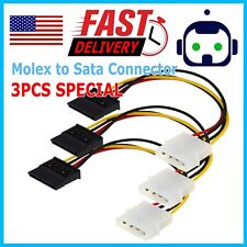 3 PCS 4 PIN IDE Molex To Serial 15 Pin SATA Power Adapter Cable Cord picture