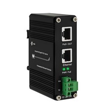Industrial Gigabit 24V Passive PoE Injector DIN-Rail Wall Mount 12-24V DC Input picture