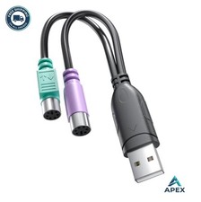 USB to PS2 Adapter Dual PS2 Female Keyboard Mouse Converter PC Laptop Passive picture