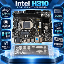 Intel H310 LGA1151 8-9th Gen DDR4 M.2 NVMe mATX Motherboard IO Shield Battery picture