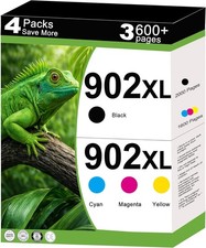 KUF K3C-G 902XL Ink Cartridges for HP Officejet & Pro Series Printers (4-Pack) picture