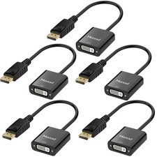 Moread DisplayPort (DP) to DVI Adapter, 5 Pack, Gold-Plated Display Port to D... picture