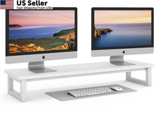 YAOHUOO Dual Monitor Stand Riser, 39Inch Large Stands for 2 White picture