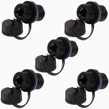 5 Pcs Panel Mounting Shielded RJ45 Waterproof Cat5/5e/6 Connector Adapter picture