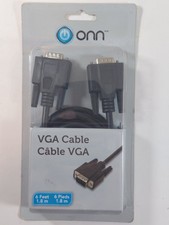 onn. 6ft 1.8m VGA Cable D-Sub 15-Pin Male to Male Monitor PC Projector New picture