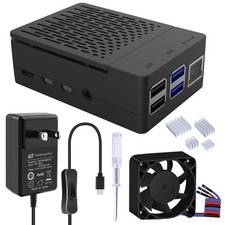 GeeekPi Case for Raspberry Pi 4 with 18W 5V 3.6A Power Supply, Pi 4B Case wit... picture
