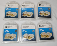 Commercial Electric RCA Keystone Jacks White 6x 2-Pack (12 Total) Gold Plated picture