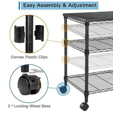 BLACK - HUANUO PRINTER STAND, 3 TIER PRINTER CART FOR STORAGE, PRINTER TABLE picture