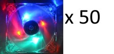 Evercool 120mm x 25mm Computer Case Quad Multi Color LED Cooling Fan (Set of 50) picture
