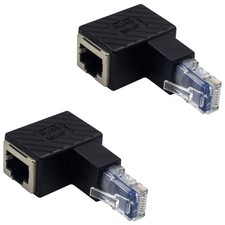 90 Degree Ethernet Extender Adapter, Down Angled RJ45 Male to Female, Cat5e/C... picture