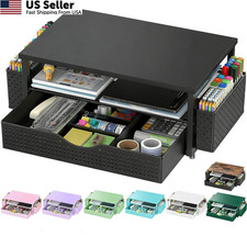 Spacrea Desk Organizer and Accessories, Computer Monitor Stand Riser Black picture