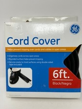 GE Floor Cord Cover, Rubber Protector, Low Profile, Cable Saver 43003 6 Ft Black picture
