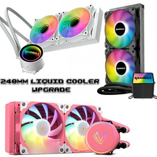 ARGB CPU PC Liquid Cooler 240MM - AIO Water Cooler Upgrade PINK | WHITE | BLACK picture
