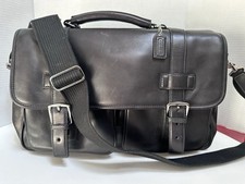 Coach Vintage BLK Leather Messenger Bag 15
