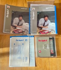 Vintage 1984 Apple II AppleWorks Startup Set w/ Logo Disk Case & Home Suite picture